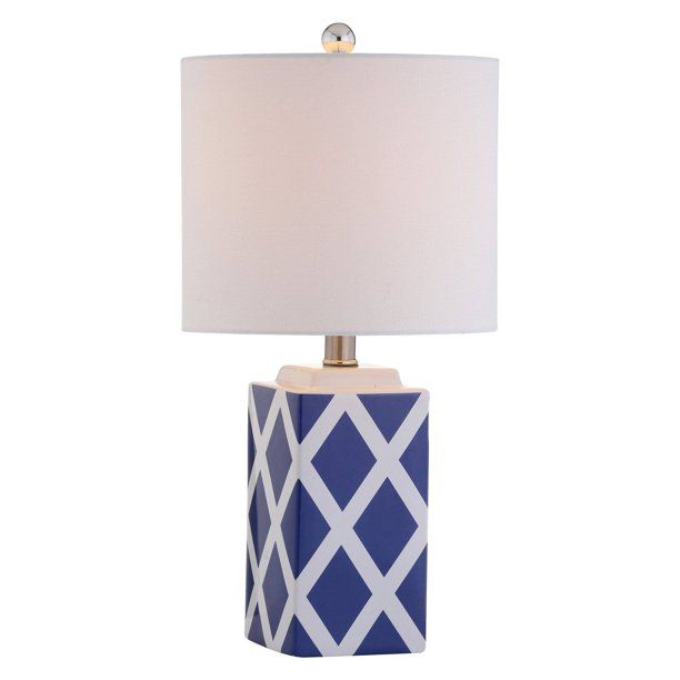 Safavieh Soria Diamond Glam 20 in. High Table Lamp, White/Blue | Walmart (US)