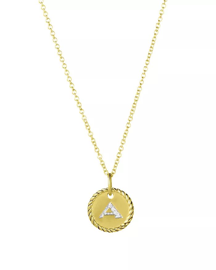 Cable Collectibles Initial Pendant with Diamonds in Gold on Chain, 16-18" | Bloomingdale's (US)