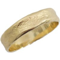 Men Gold Ring. 14K Matte Hand Molded Wedding Band. Natural Design Unisex Yellow Ring .mens Band | Etsy (US)