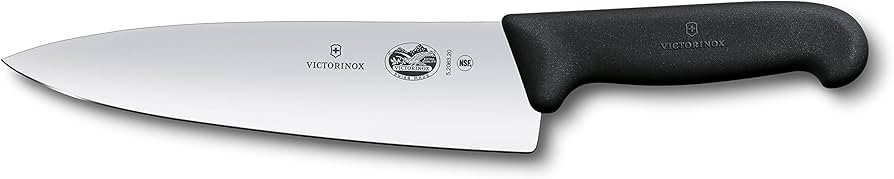 Victorinox Swiss Army 5.2063.20-X4 Fibrox Straight Chef's Knife Black 8 in | Amazon (US)