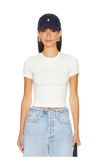 Fitted Crew Neck Tee in White | Revolve Clothing (Global)