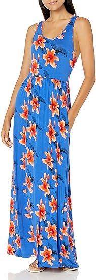 28 Palms Women's Tropical Print Sleeveless Maxi Dress | Amazon (US)