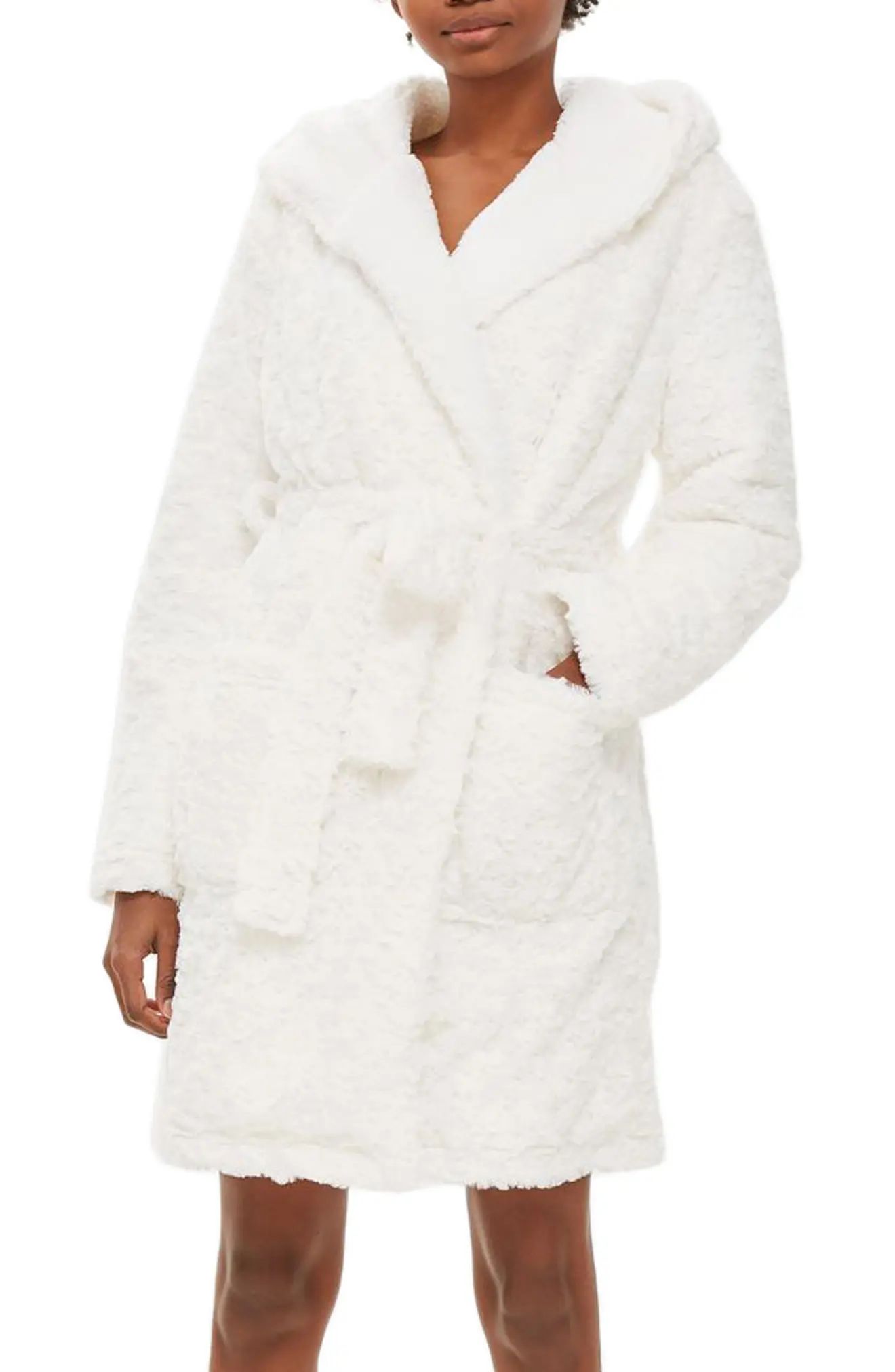 Fluffy Faux Fur Hooded Robe | Nordstrom