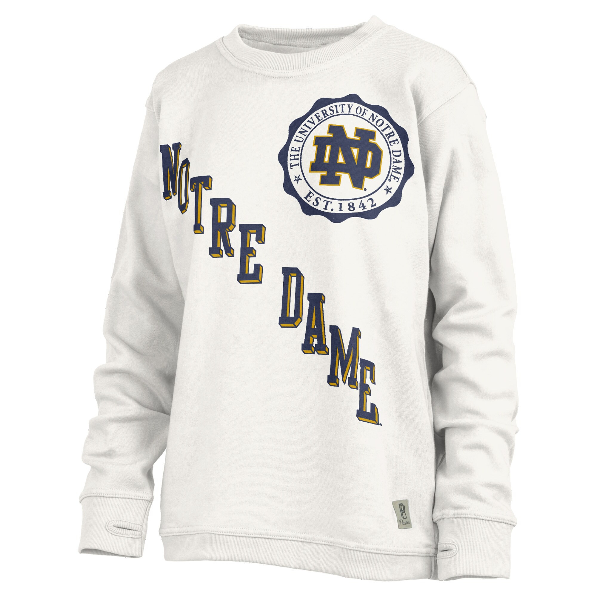 Notre Dame Fighting Irish Pressbox Women's Shoreline Sundown Pullover Sweatshirt - White | Fanatics