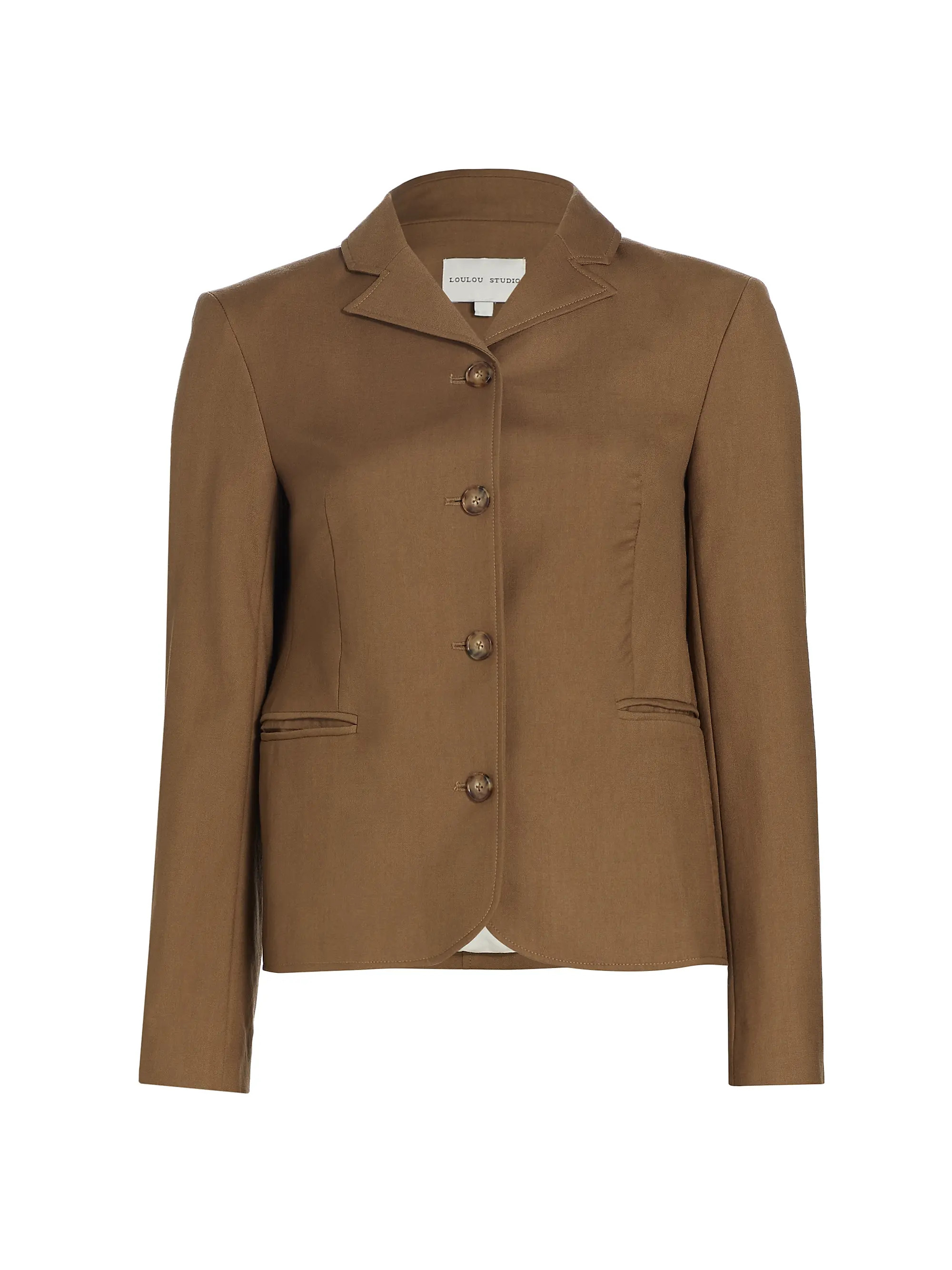 Shop Loulou Studio Cinched Wool Single-Breasted Blazer | Saks Fifth Avenue | Saks Fifth Avenue