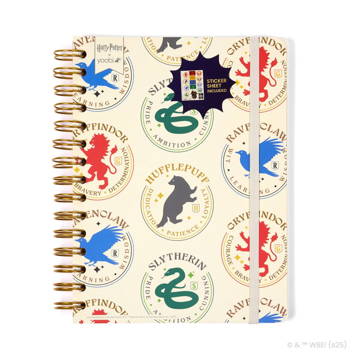 Yoobi Harry Potter Journal 6"x8" Spiral with Elastic Band Cream House Pride | Target