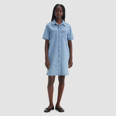 Levi's® Women's Short Sleeve Louisa Denim Dress - Twisted Words XL | Target