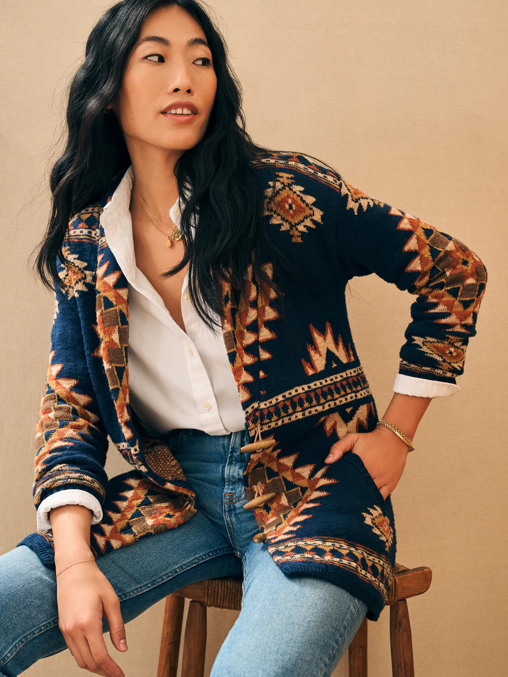 B.YELLOWTAIL Lodge Cardigan | Faherty