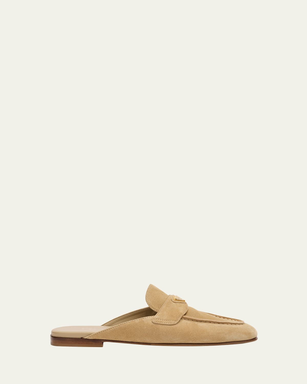 Triangle Logo Suede Loafer Mules | Bergdorf Goodman