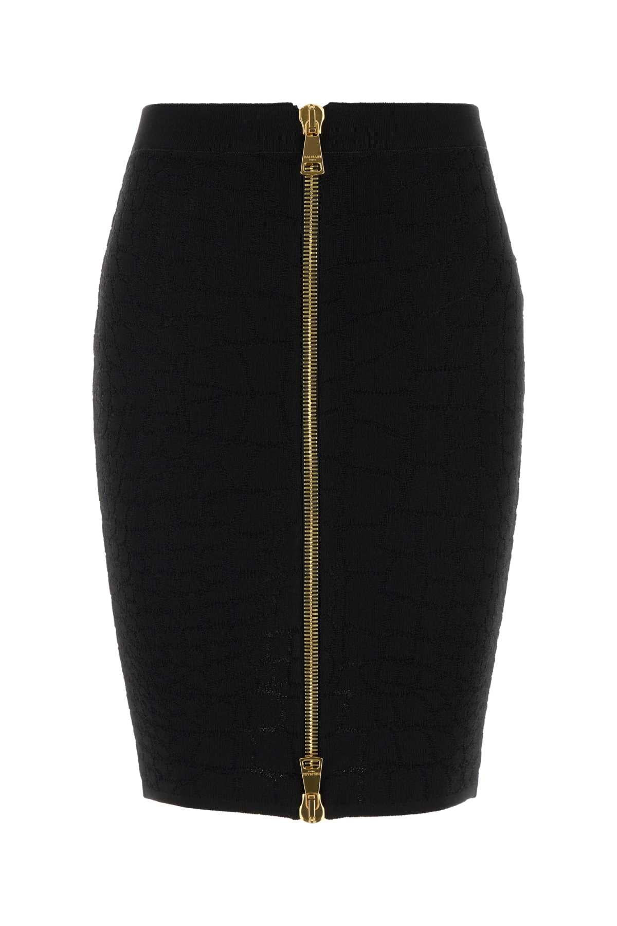 Balmain Gold-Zip Pencil Skirt — Black | Italist Inc.