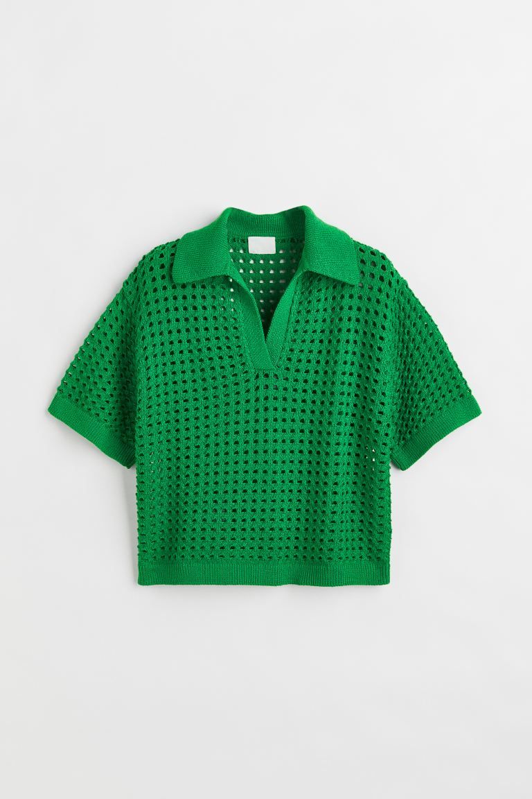 Pointelle-knit Polo Shirt | H&M (US + CA)