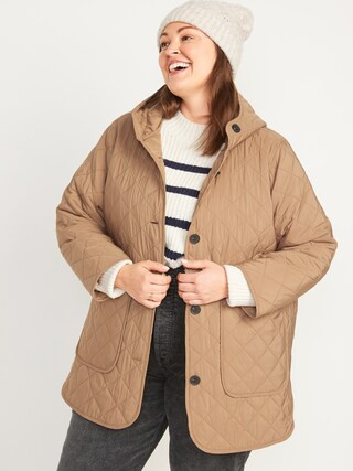 Quilted Long-Line Hooded Liner Jacket for Women | Old Navy (US)