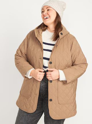 Quilted Long-Line Hooded Liner Jacket for Women | Old Navy (US)