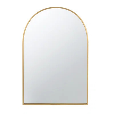 24X36 Arched Mirror In Gold Metal - Create A Captivating Ambiance Your Bathroom Frame 24" X 36" Illuminate Home With Elegance | Wayfair North America