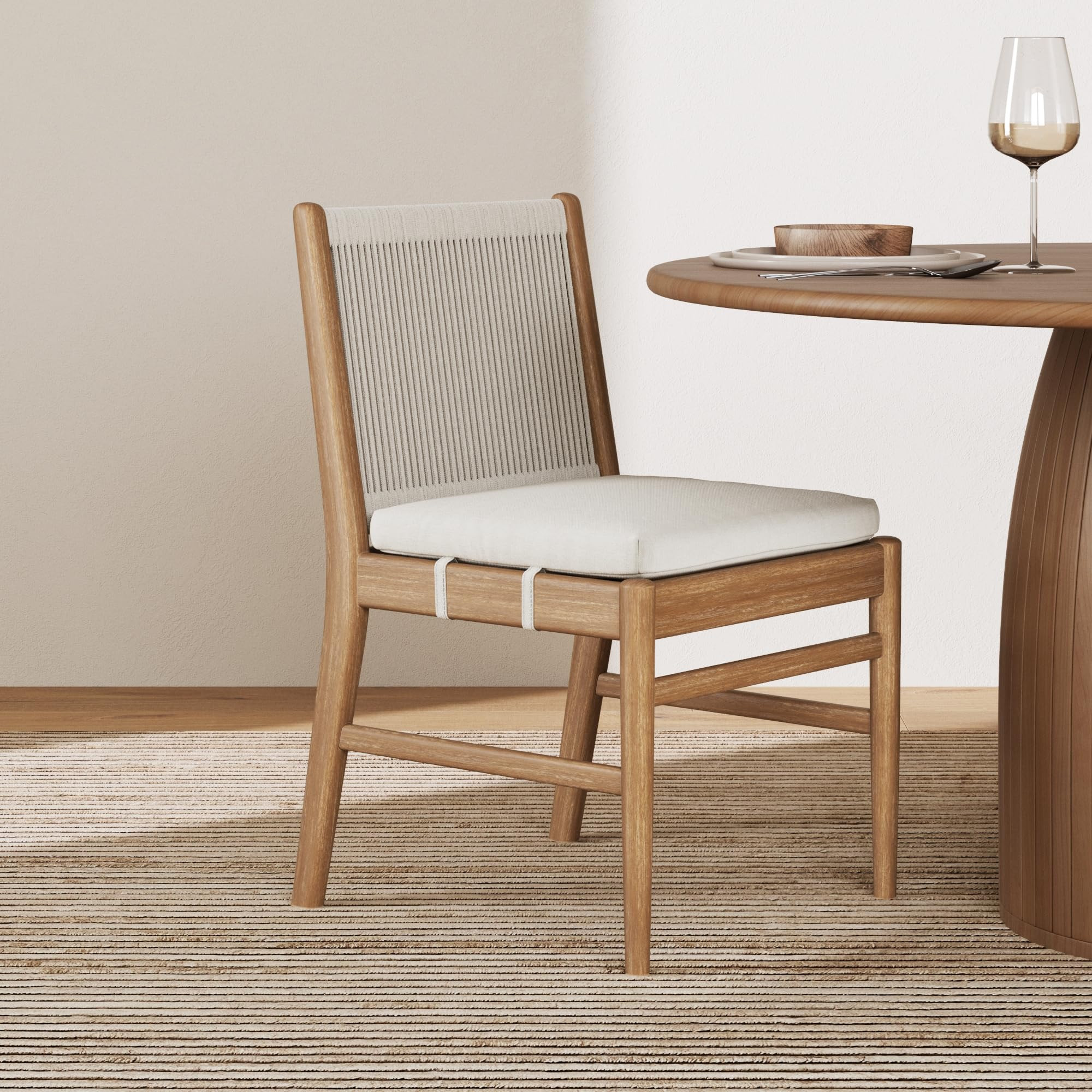 Nathan James Kayden Bohemian Dining Chair with Cushion, Porch Chair with Solid Acacia Wood Frame,... | Amazon (US)