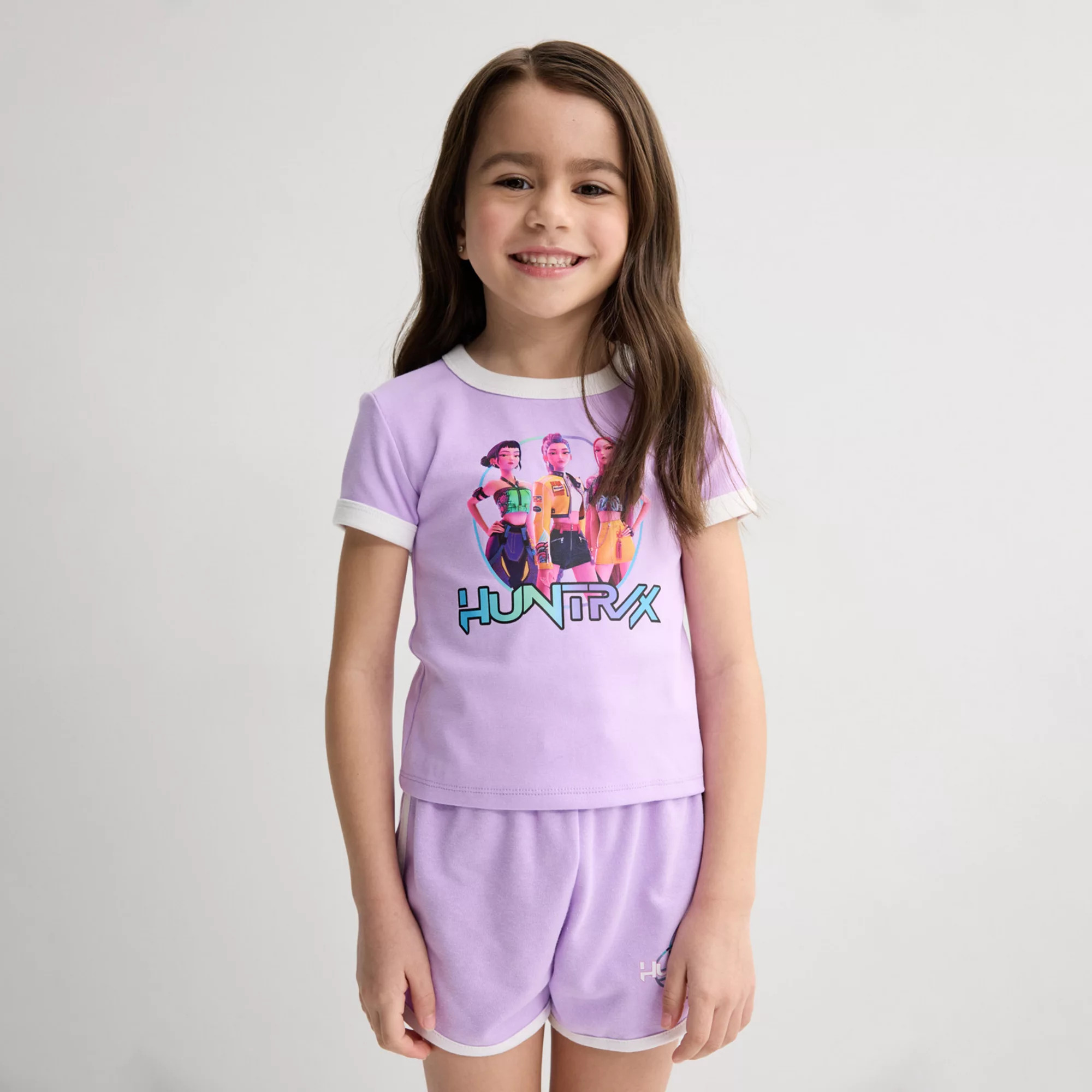 Girls 4-12 Huntrix 2-Piece Short Sleeve Tee & Shorts Set | Kohl's