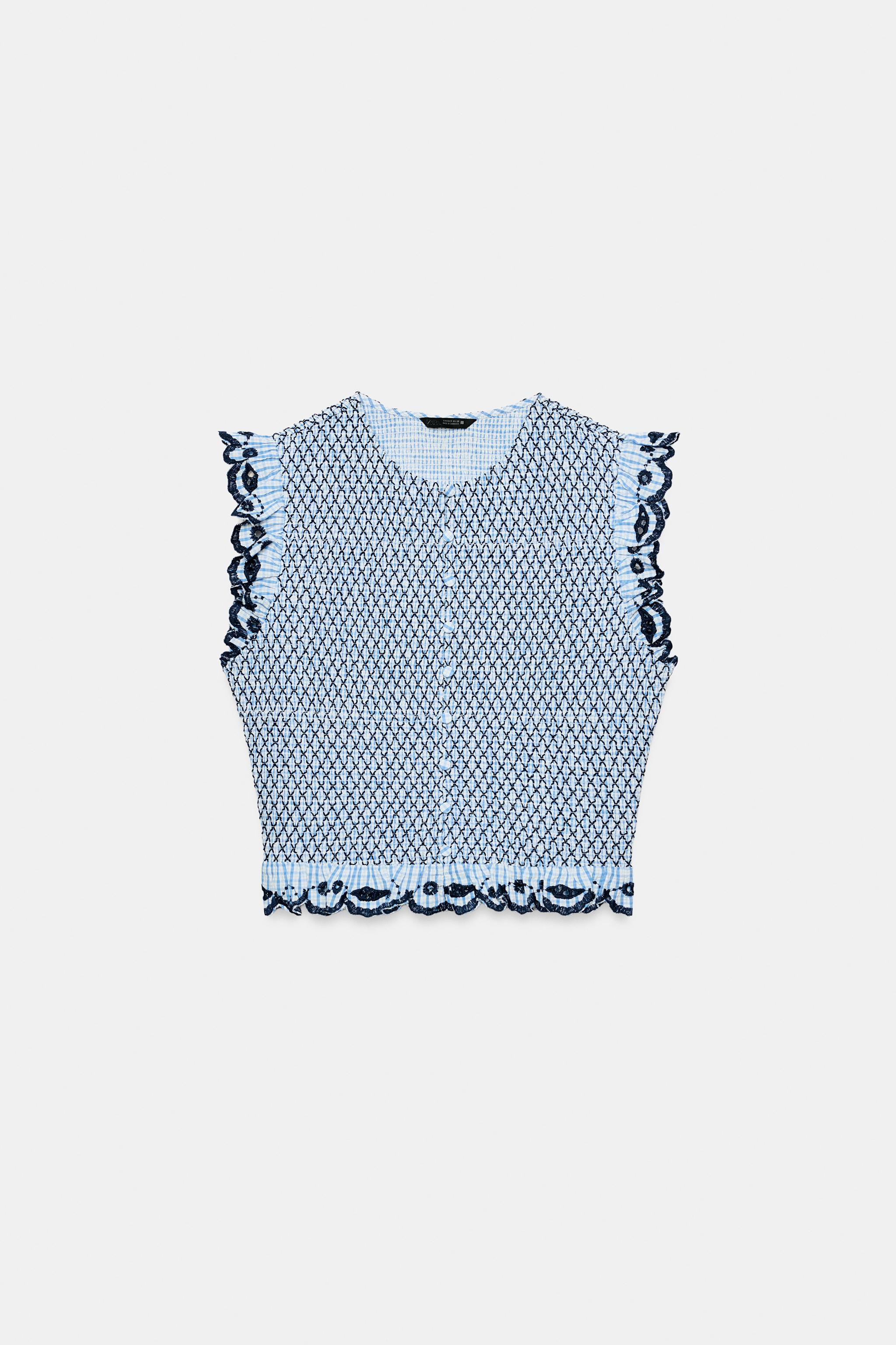 PLAID SMOCKED TOP | Zara US