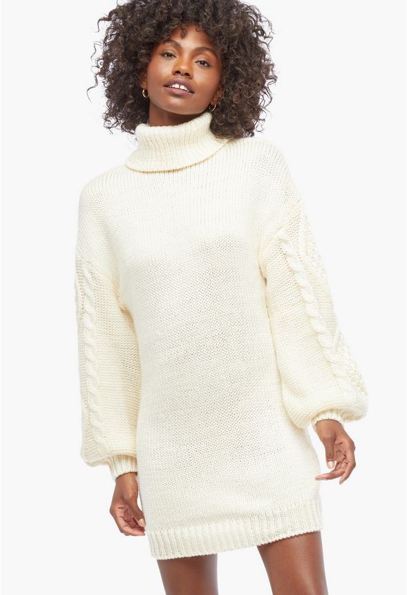 Cable Sleeve Sweater Dress | JustFab