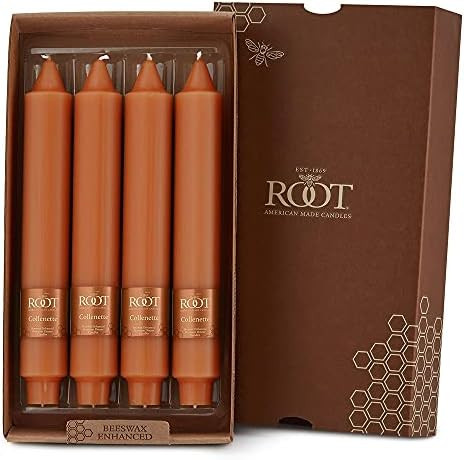Root Candles Unscented Smooth Collenette 9-Inch Dinner Candles, Box of 4, Rust | Amazon (US)
