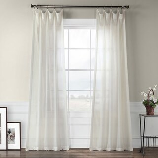 Exclusive Fabrics Gardenia Faux Linen Sheer Curtain Panel | Bed Bath & Beyond
