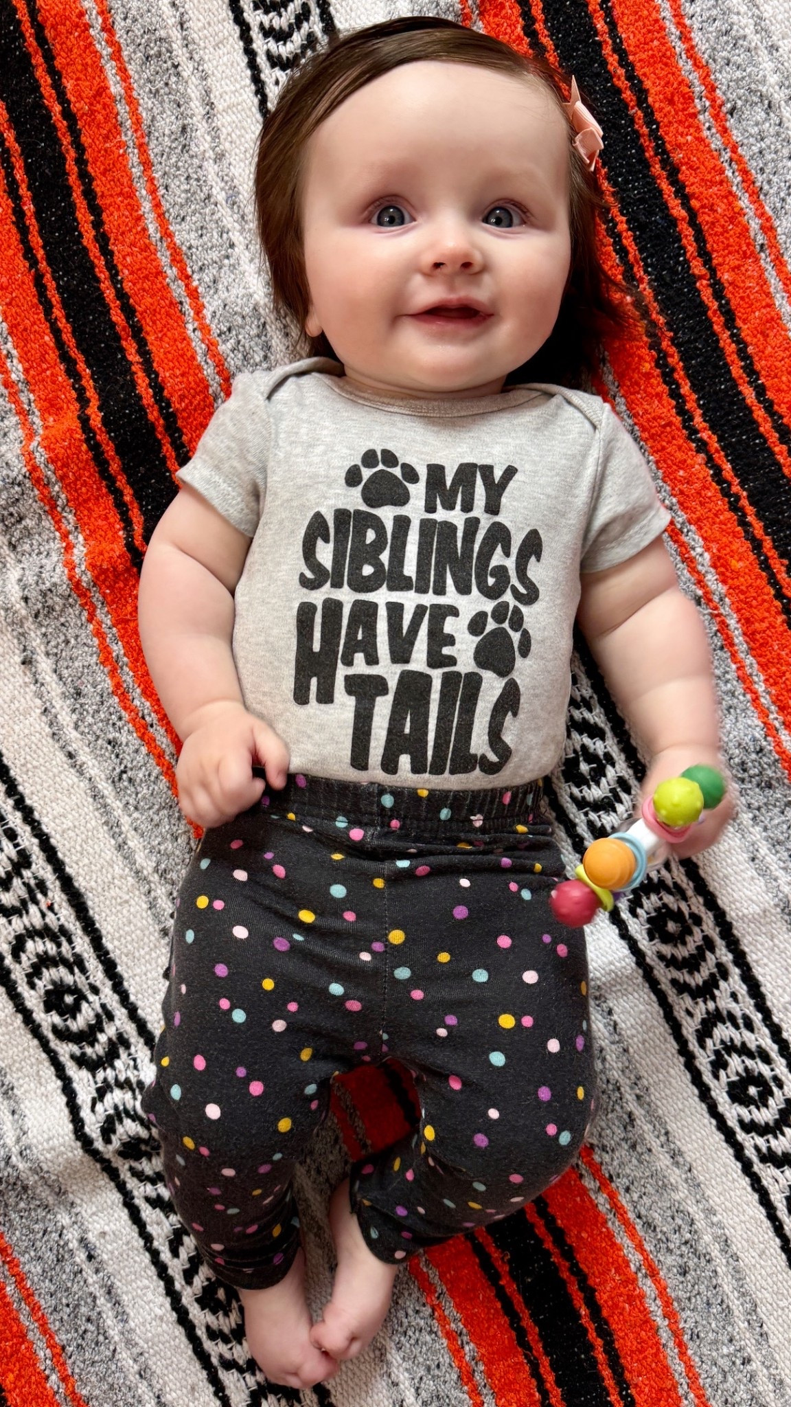 Big dog family over here so this onesie was a must-have.  Of course we’ve dressed it up with our favorite polka dot pants and a bow from our multicolor bow set. 🐾✨🎀

#LTKootd #LTKmomlife #LTKBaby