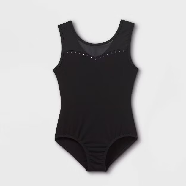 Girls' Dance Tank Mesh Leotard - Cat & Jack™ Black | Target