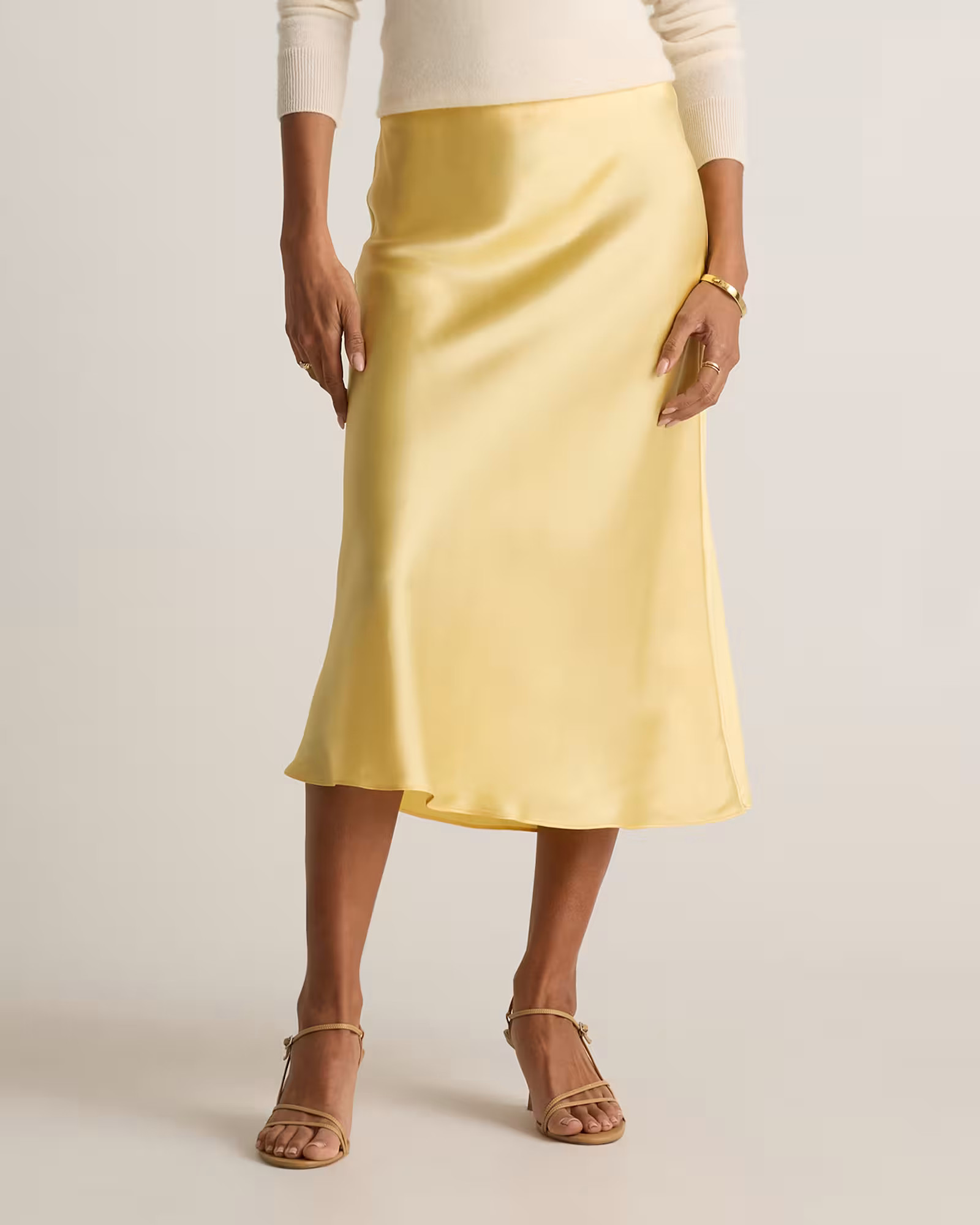 100% Washable Silk Skirt in Butter Yellow | Quince