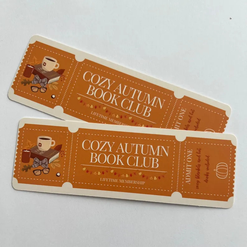 Cozy Autumn Book Club Bookmark | Custom Fall Bookmark | Gifts for Book Lovers and Readers | Booki... | Etsy (Global)