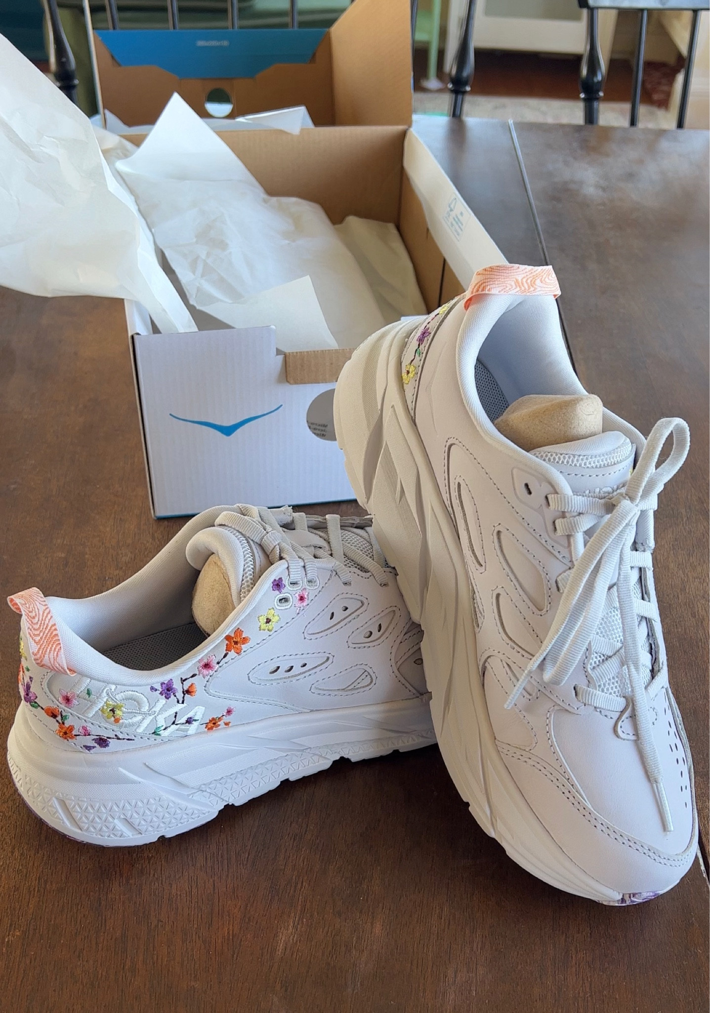 Hoka’s new vibrant blooms collection is here!!! I normally wear their wide sizing but got these in standard in my same size and they fit just fine. I got the Clifton but they also have the bondi’s!

#LTKmidsize #LTKshoecrush #LTKfitness