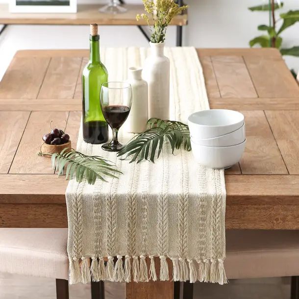 Elco Rectangle Striped Cotton Table Runner | Wayfair North America