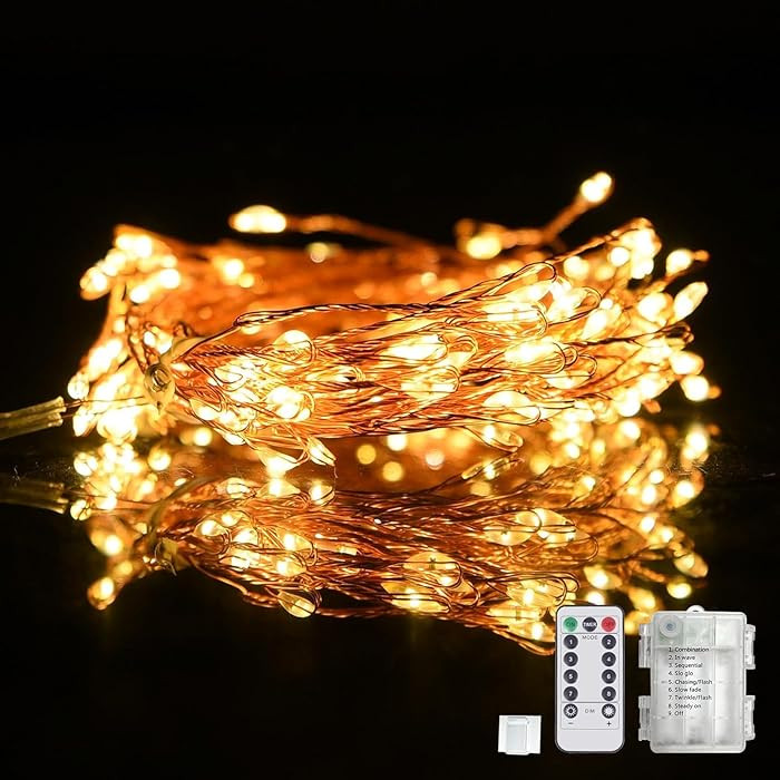 Dailyart 200 Led Fairy Lights - 16.4FT Battery Operated String Lights with Remote, 8 Modes, Water... | Amazon (US)