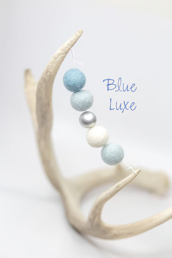 Blue Luxe christmas Garland blue Christmas Mantle silver & - Etsy | Etsy (US)