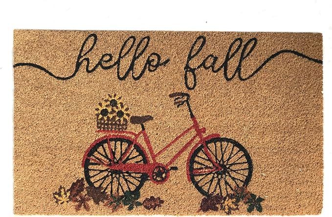Elrene Home Fashions Farmhouse Living Hello Fall Bike with Autumn Leaves Coir Doormat for Entrywa... | Amazon (US)