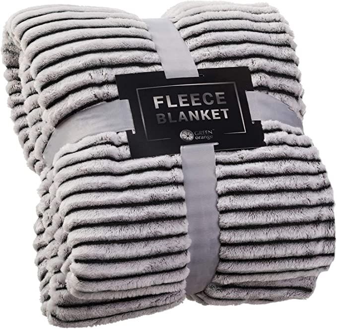 GREEN ORANGE Fleece Throw Blanket for Couch – 50x60, Lightweight, Black and White – Soft, Plu... | Amazon (US)