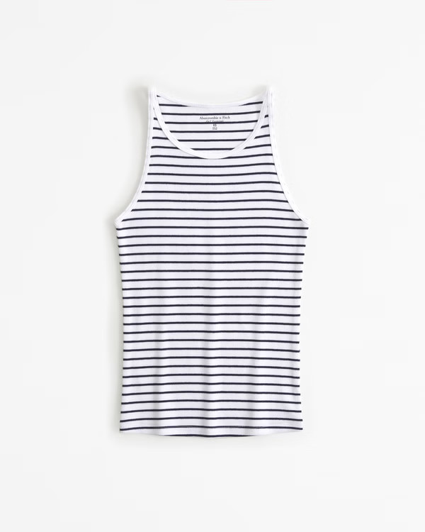 Women's Essential Tuckable High-Neck 90s Rib Tank | Women's Tops | Abercrombie.com | Abercrombie & Fitch (US)