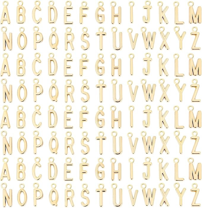SANNIX 156Pcs/6 Sets Letter Charms - ABC Alphabet Charms DIY Bracelets & Necklaces with 200Pcs Ju... | Amazon (US)