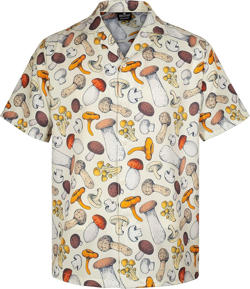 MIKENKO 80s 90s Hawaiian Shirt for Men Funny Button Down Shirt Big and Tall Short Sleeves Button ... | Amazon (US)