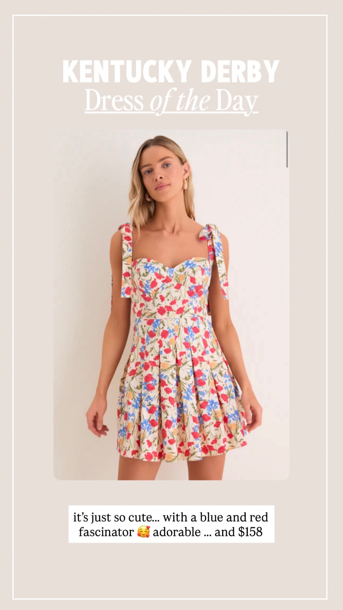 The most adorable floral mini dress for spring graduations, parties, weddings, or the Kentucky derby 
