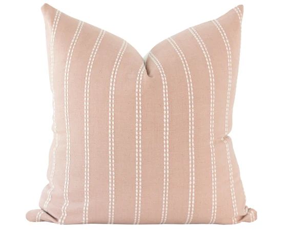 Blush Stripe Linen Throw Pillow Cover Nude Throw Pillow | Etsy | Etsy (US)