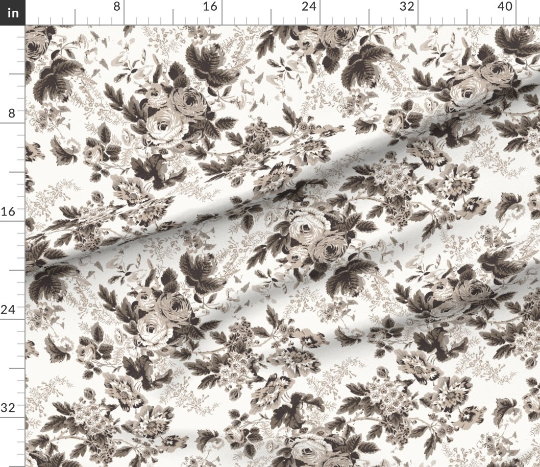 English Chintz Mocha Variations Fabric | Spoonflower | Spoonflower