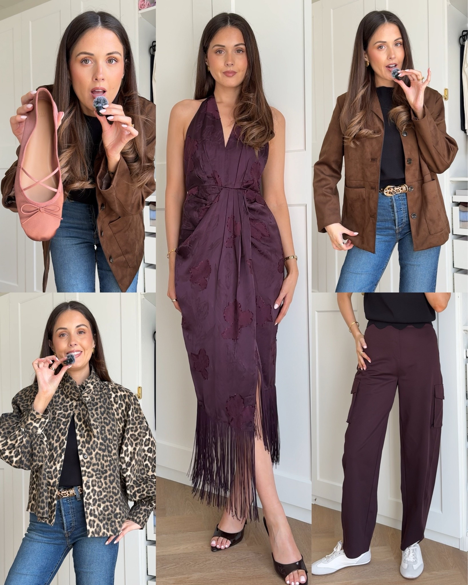 Wearing size S in dress, suede jacket. Size M in leopard jacket & size XS in pants. Shoes true to size

#LTKautumn #LTKstyletip