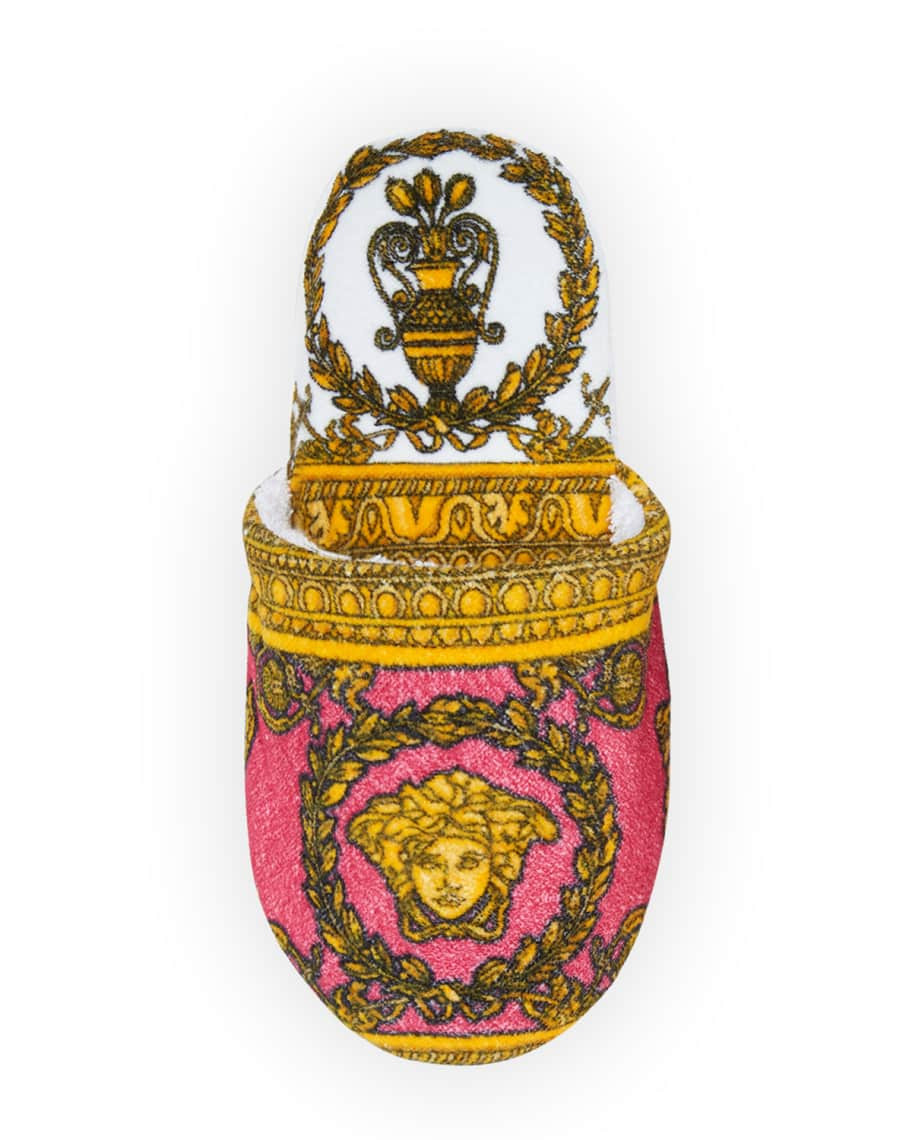 Versace I Heart Baroque Motif Slippers | Neiman Marcus