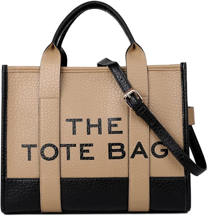 The Tote Bag for Women, PU Leather Tote Bag, Shoulder, Crossbody, or Handheld Bag for School, Off... | Amazon (US)