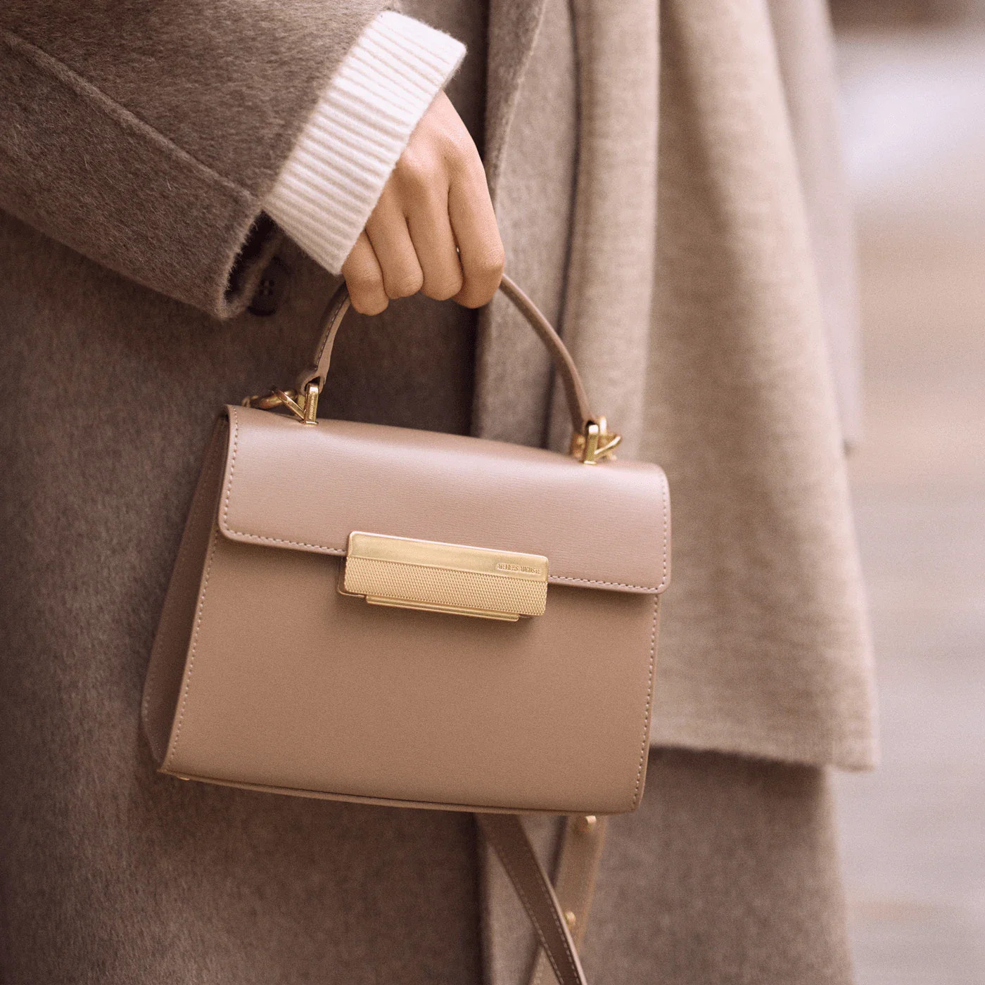 Mini Capucine Gold Edition - Taupe Box Leather | ATELIERS AUGUSTE
