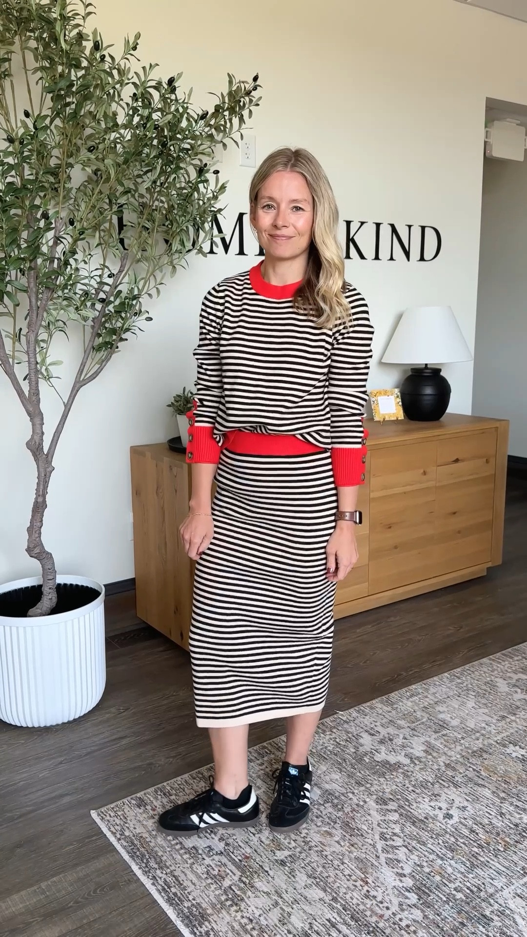 #WalmartPartner
New fall drops I can’t believe are Walmart finds 🙌 I built a 6-piece capsule you can mix a dozen ways.

What I’m wearing (all linked):
• Knit skirt + sweater set (2 colorways—soft, luxe feel). I'm in size small in the first set, and medium in the second set.
• Stretchy black ribbed henley (layering MVP). I'm in a size small.
• Carpenter-style jeans (relaxed, on-trend). I'm in a size 4.
• Studded flats (polished + comfy). TTS.
• Chunky button-up sweater (cozy staple). I'm in a size small.

Style ideas: set worn together • sweater from the set + jeans + flats • henley + skirt • chunky sweater layered over the skirt • henley + carpenter jeans for everyday.

@walmartfashion #WalmartFashion

#LTKWorkwear #LTKSaleAlert #LTKFindsUnder50