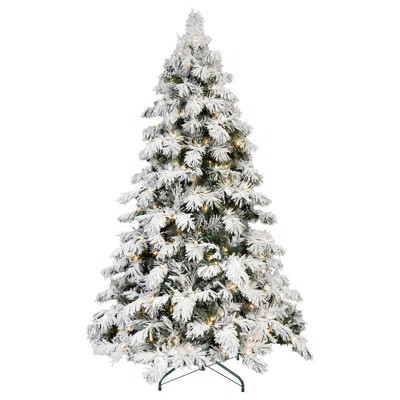 5' White Pre Lit Full Flocked Fir Christmas Tree | Wayfair North America