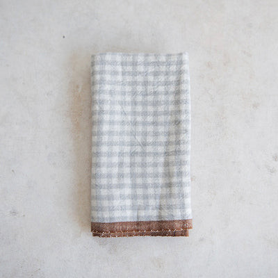 Gingham Linen Dish Towel - Dusty Blue | Roan Iris