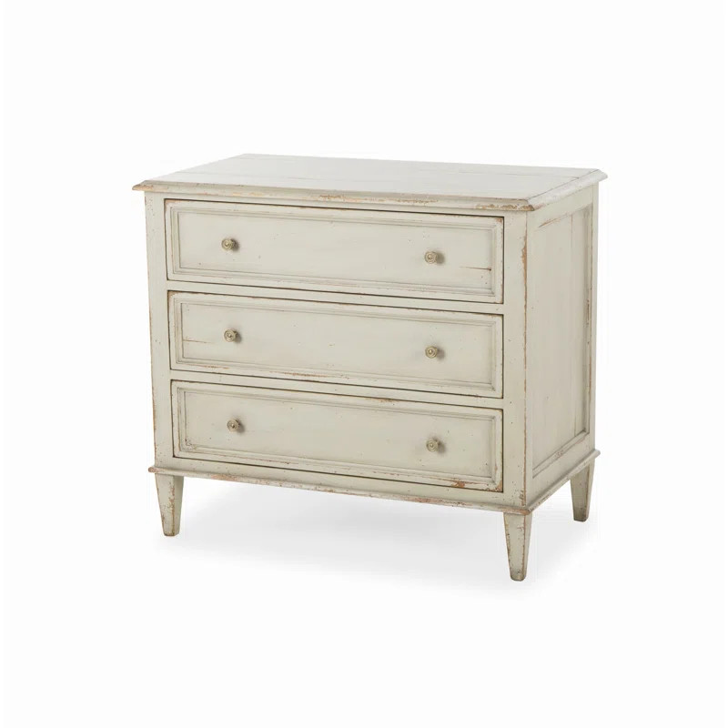 Monarch Madeline 3 - Drawer Solid Wood Bachelor's Chest in Beige | Wayfair North America