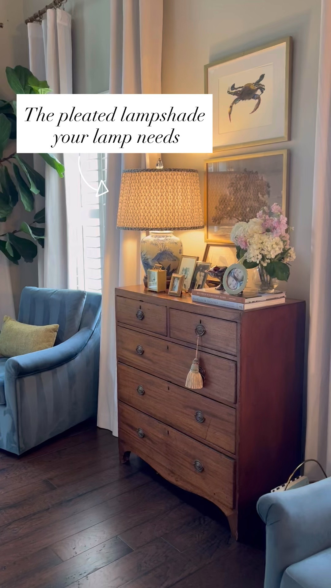 Pleated lampshade decorative tassel blue swivel chair grandmillennial home decor home decor finds

#LTKSaleAlert #LTKHome