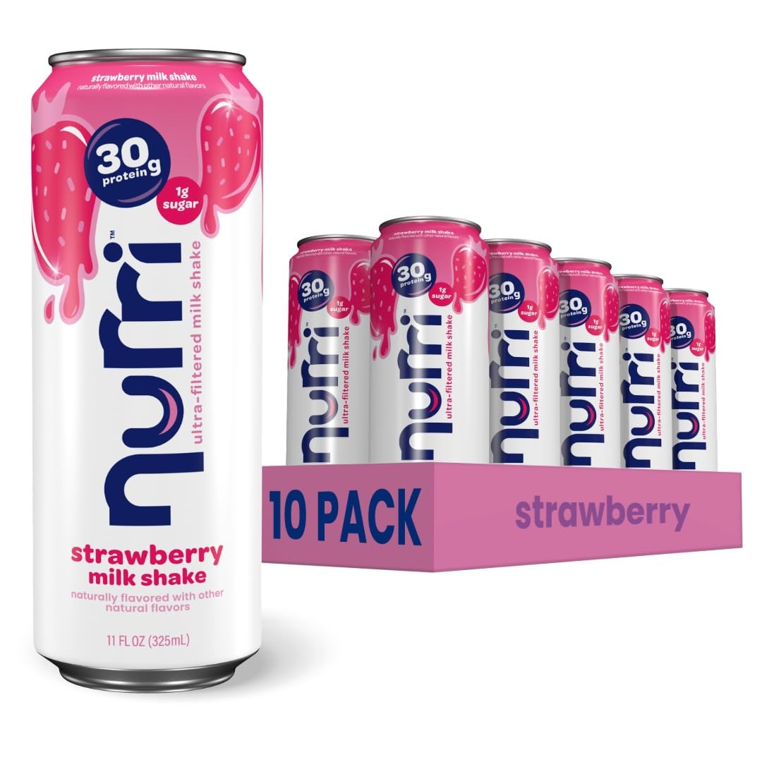 Nurri 30g Protein Ultra Filtered Milk Shake, Strawberry, 10-11 fl oz Cans | Amazon (US)